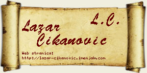 Lazar Čikanović vizit kartica